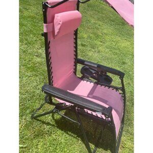 Folding Zero Gravity Outdoor Recliner Patio Lounge Chair w/ Canopy Shade